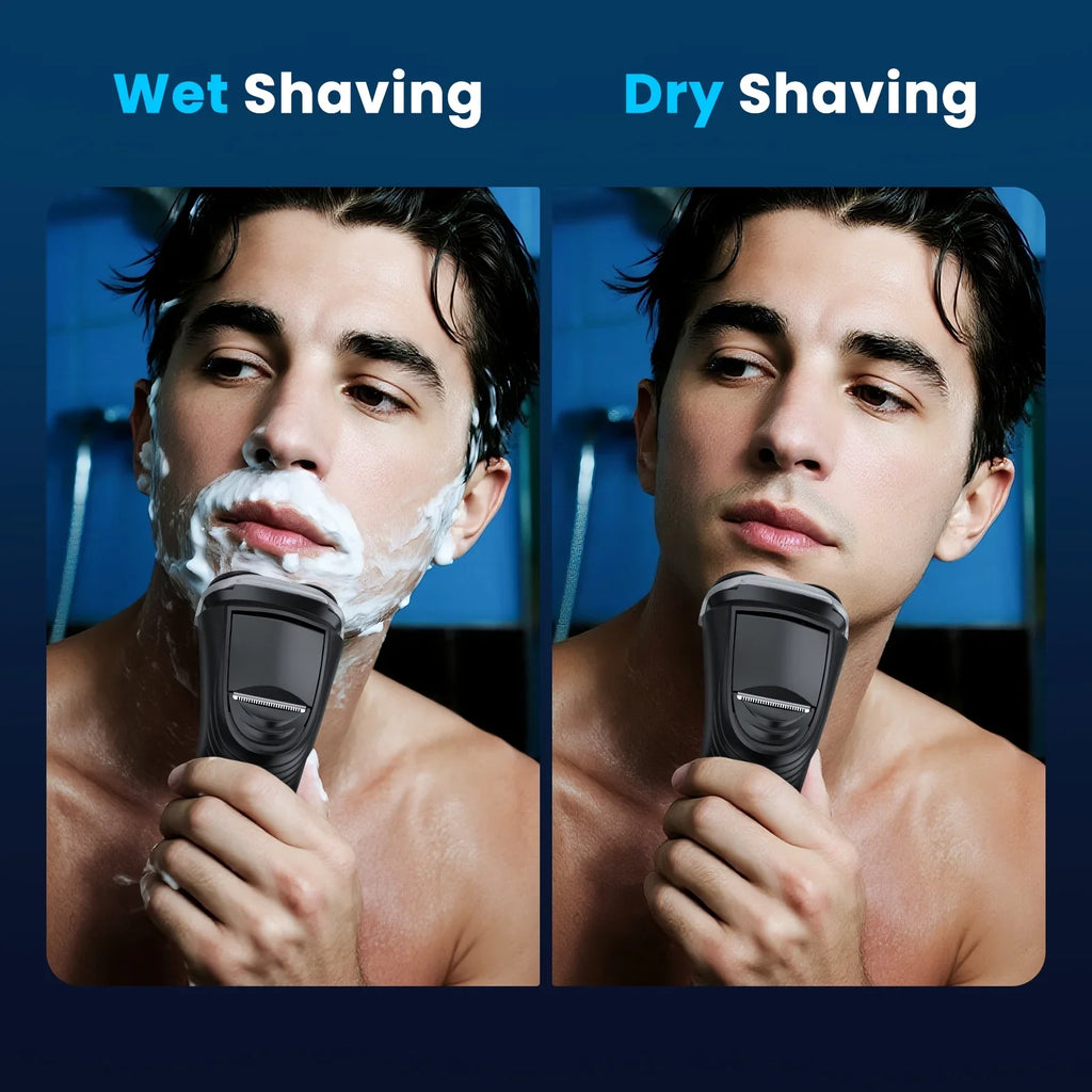 SweetLF Electric Shaver for Men – Cordless Rechargeable Razor with Beard Trimmer, IPX7 Waterproof, Blue