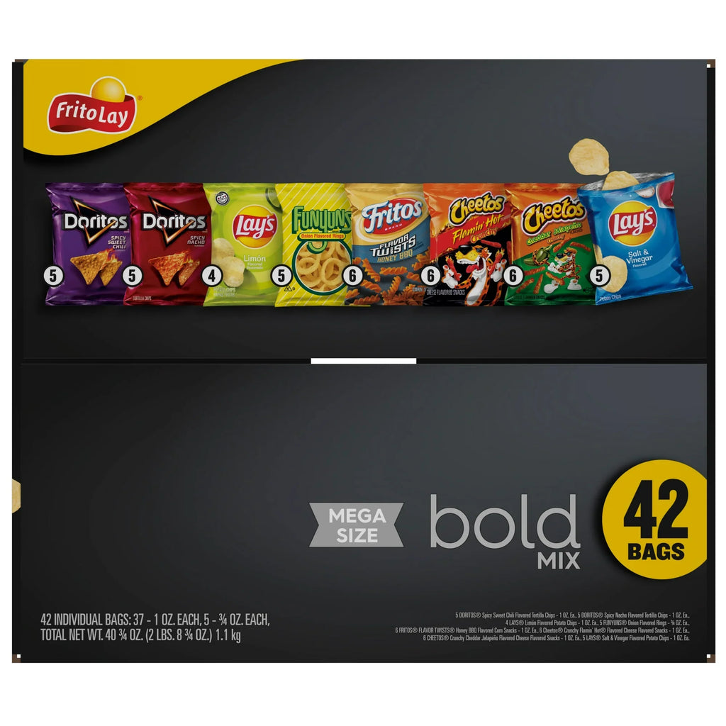 Frito Lay Bold Mix Chips Variety Pack, Mega Size, 42 Count