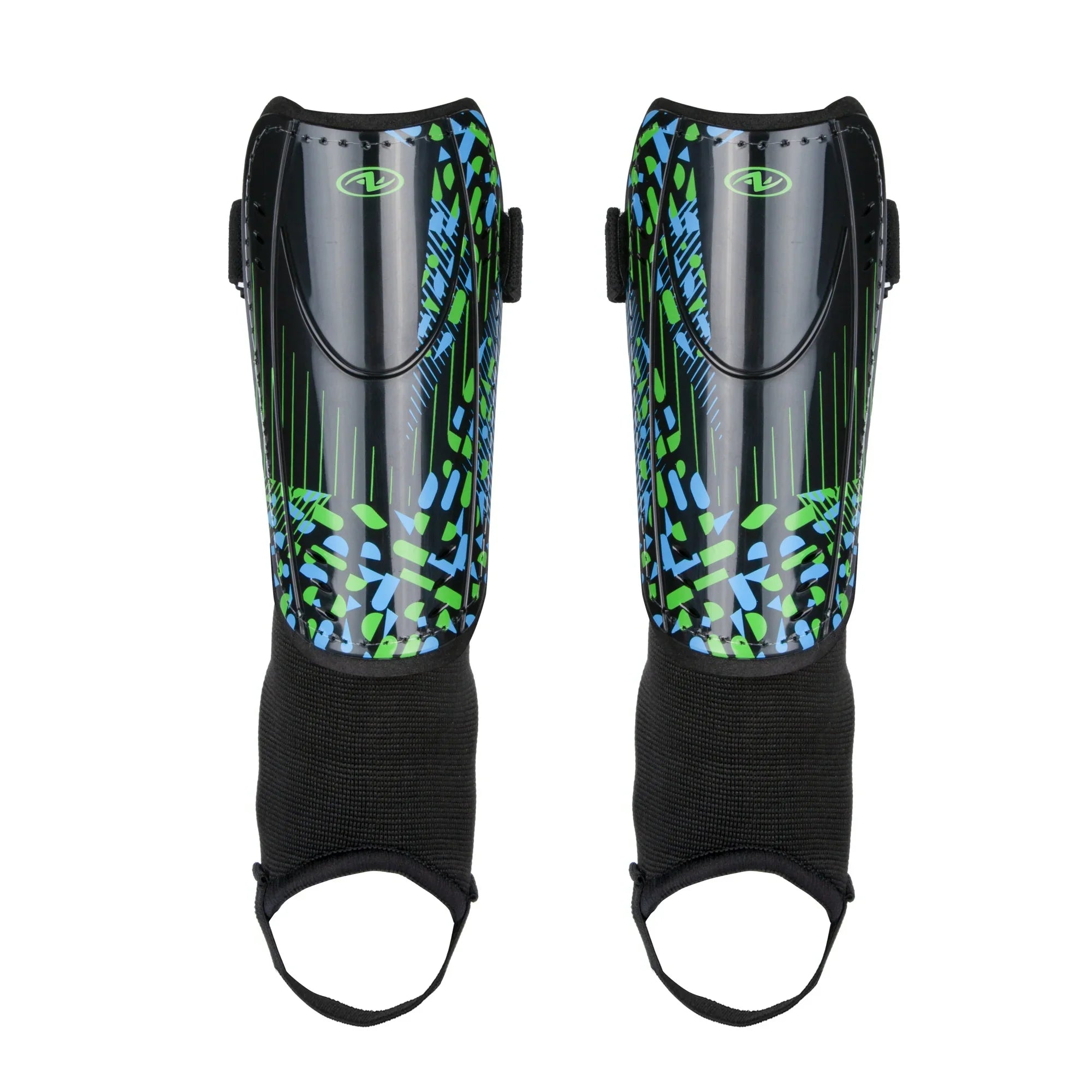 Athletic Works Kids’ Soccer Shin Guards – Small Size Protective Gear with Durable PP Shell – Lightweight Youth Shin Pads – Black/Blue/Green