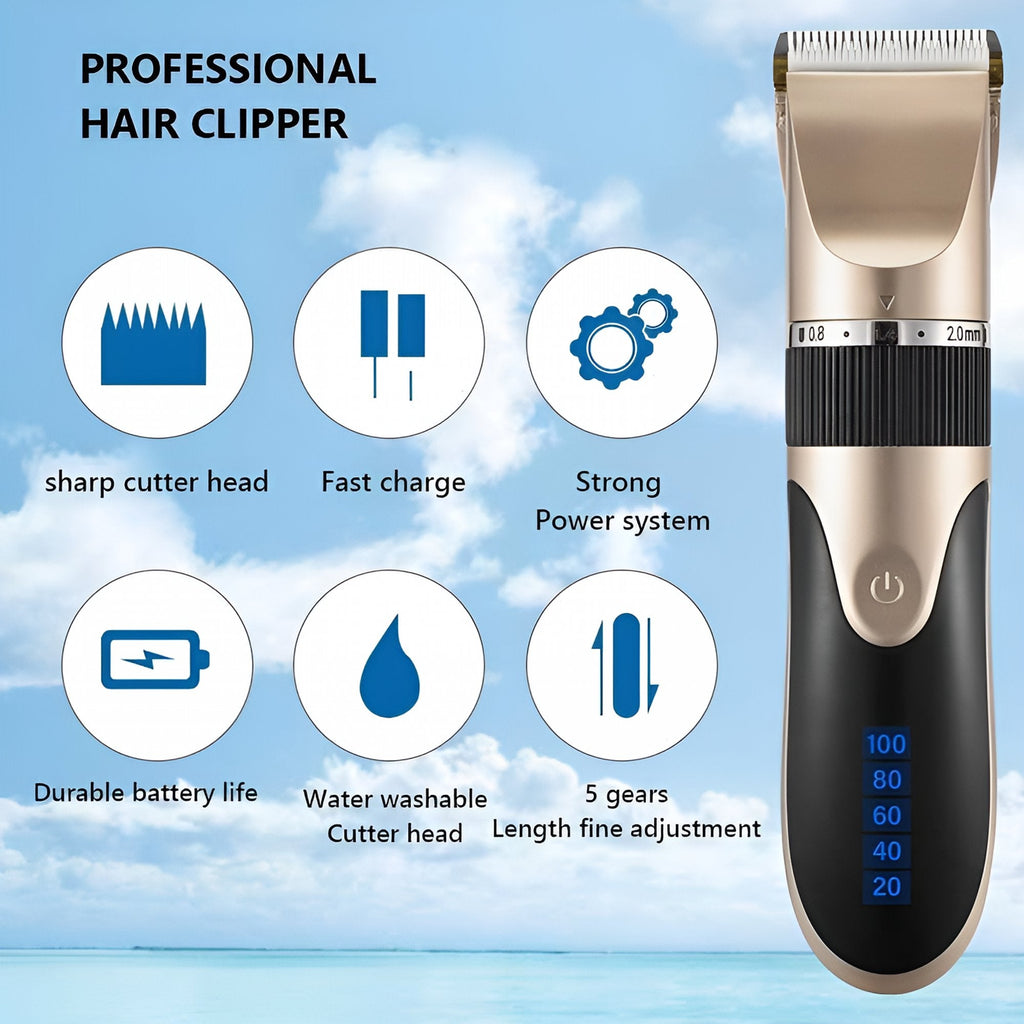 FACEGA Hair Clipper for Men – Rechargeable Beard & Hair Trimmer with Ceramic Blade, Low Noise, Adult & Kid Haircut Kit