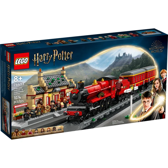 LEGO Harry Potter Hogwarts Express & Hogsmeade Station Building Set 76423 – Collectible Train Playset with 8 Minifigures