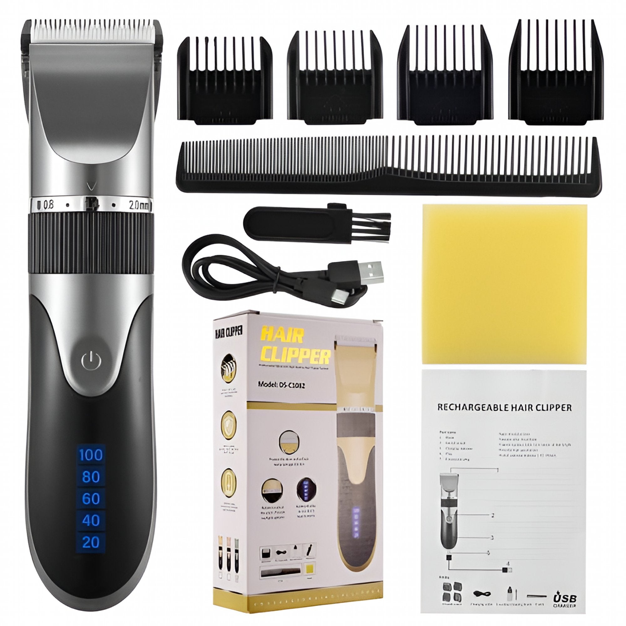 FACEGA Hair Clipper for Men – Rechargeable Beard & Hair Trimmer with Ceramic Blade, Low Noise, Adult & Kid Haircut Kit