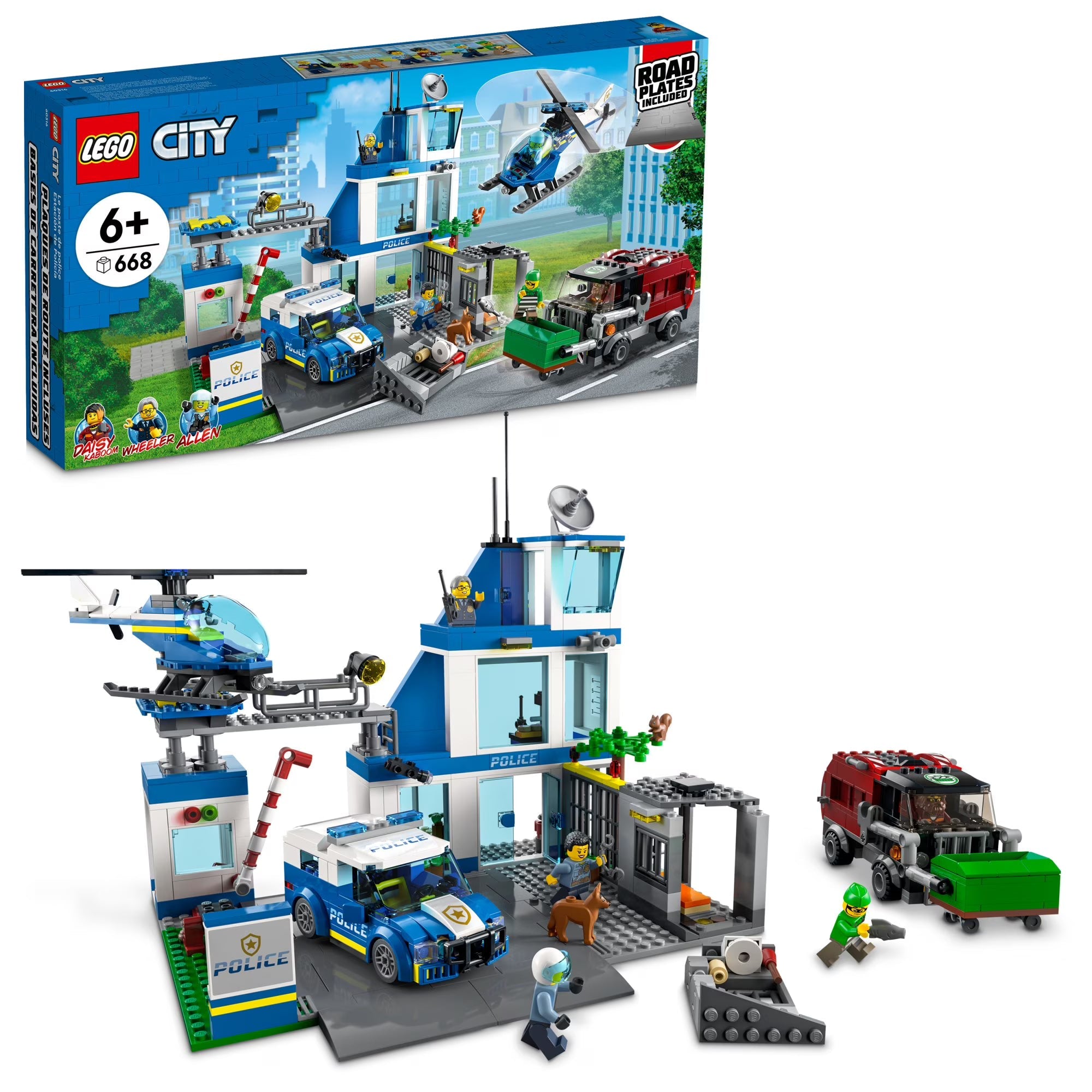 LEGO City Police Station 60316 – Buildable Headquarters Playset for Kids (3-Minifigure Set, Vehicles & Accessories)