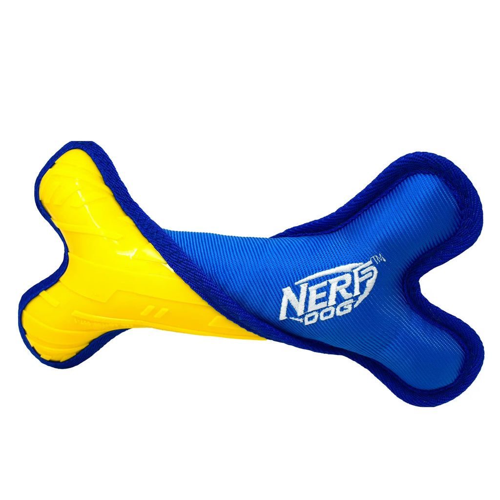 Nerf Dog Solid Tuff Nylon & Rubber Bone Toy – Durable 11" Chew Toy for Dogs