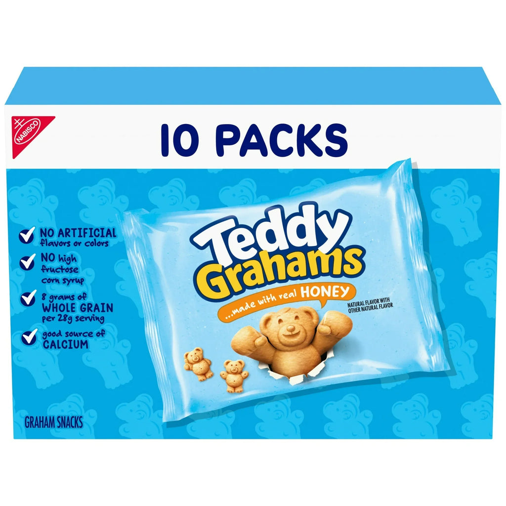 TEDDY GRAHAMS Honey Graham Snacks – Kids Snack Packs, 10-Pack