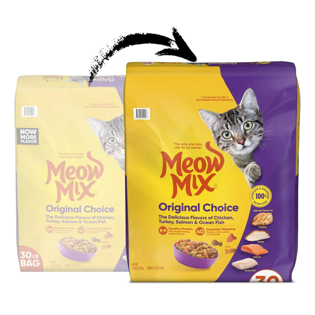 Meow Mix Original Choice Dry Cat Food – 30 lb Bag | Complete & Balanced Nutrition for Adult Cats