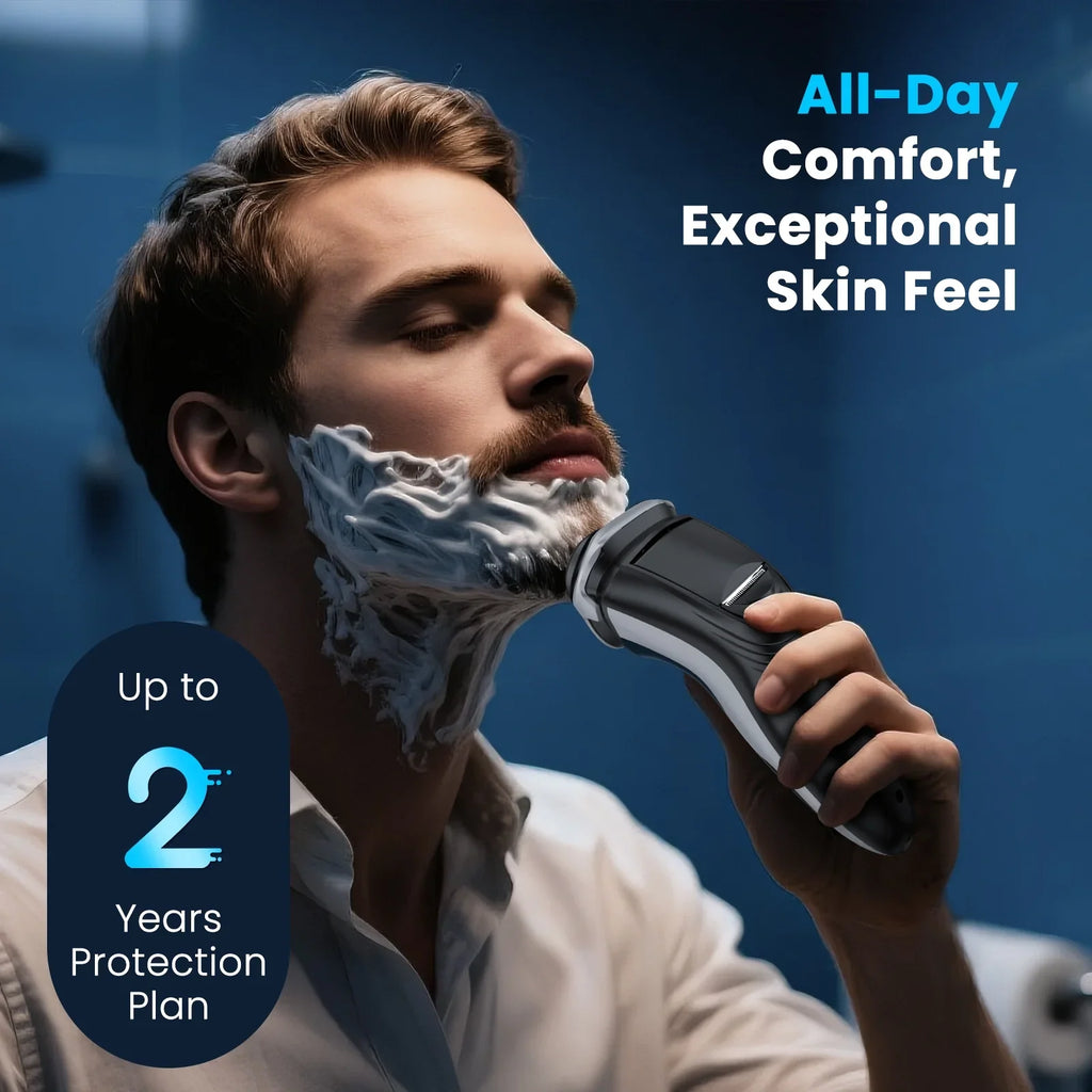 SweetLF Electric Shaver for Men – Cordless Rechargeable Razor with Beard Trimmer, IPX7 Waterproof, Blue
