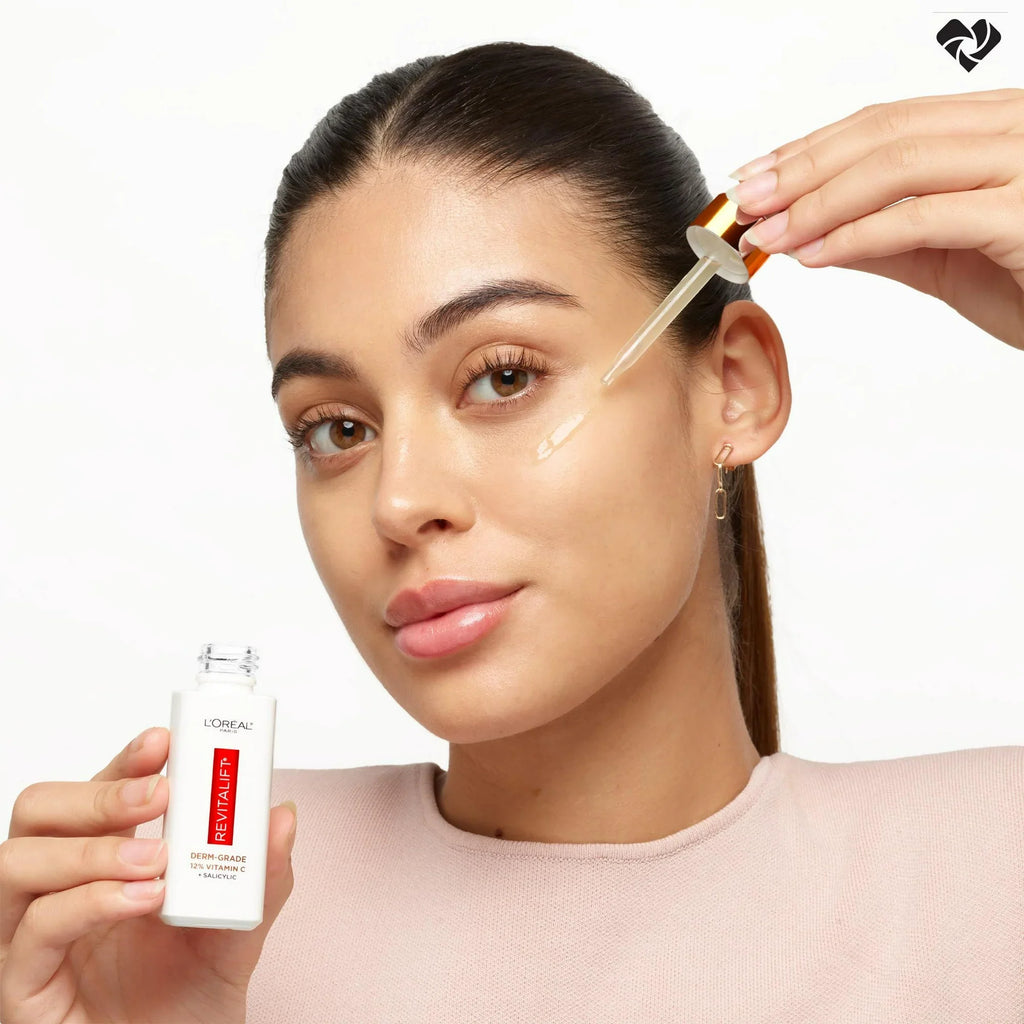 L'Oréal Paris Revitalift Vitamin C 12% Serum with Vitamin E & Salicylic Acid, 1 fl oz – Brightening & Skin Renewal